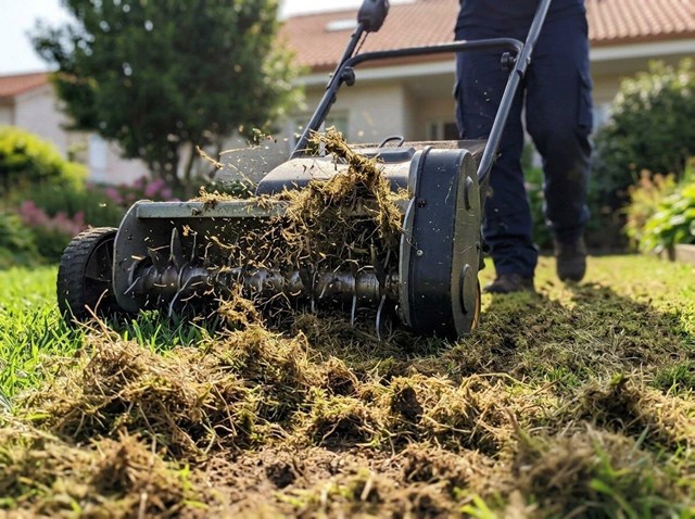 Recupera un césped sano con escarificado de fieltro en Allariz - Imagen 1